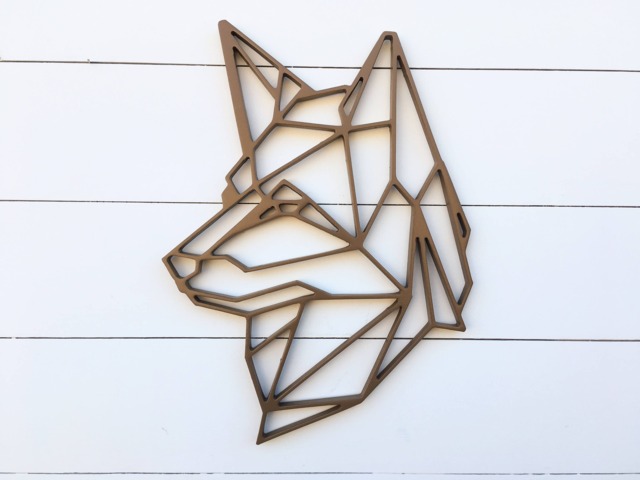 Geometric Dog Wall Art Birch Wood Decor - image 1