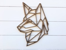 Geometric Dog Wall Art Birch Wood Decor - thumbnail 1