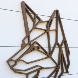 Geometric Dog Wall Art Birch Wood Decor - thumbnail 2