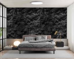 Dark Wall Mural For Living Room Black Stone Removable Wallpaper Texture Self-Adhesive Large Wallpaper Stone Art - thumbnail 1