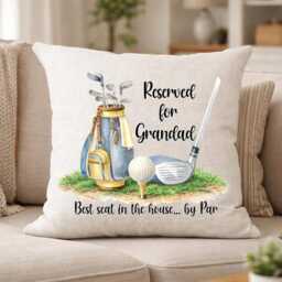 Fathers Day Dad Golf Cushion Gift Reserved Seat Pillow Grandad Daddy Stepdad Funny UK - thumbnail 4