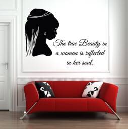 African Woman Wall Decal Beauty Salon Art Hs157 - thumbnail 1
