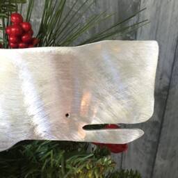Nantucket Whale, Christmas Tree Topper, Wreath Decoration, Holiday Wall Hanging Or Yard Art, Metal, Cape Cod - thumbnail 2