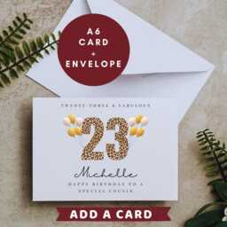 Personalised Cousin 23rd Birthday Candle Gift Card Hamper Cards W - thumbnail 3