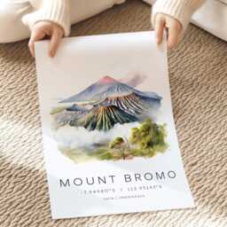 Indonesia Travel Print, Mount Bromo Poster, Java Gifts, Wall Art, Gallery Prints - thumbnail 2