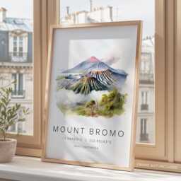 Indonesia Travel Print, Mount Bromo Poster, Java Gifts, Wall Art, Gallery Prints - thumbnail 3