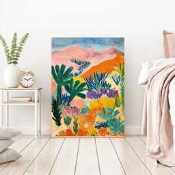 Mexican Landscape Print, Mexico Art Print Palm Tree Poster, Wall Decor , Travel Print, Holiday Pastel Print - thumbnail 3