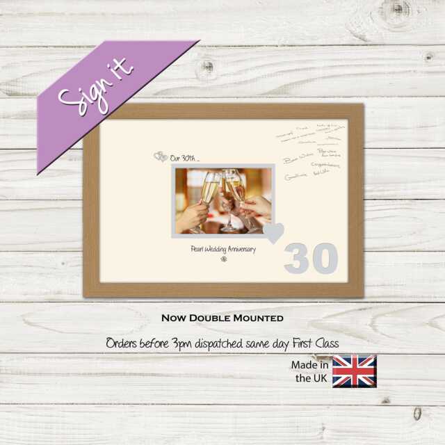30Th Photo Frame Anniversary Pearl Wedding Special Gift Sign7x5-691D By Photos in A Word - image 1