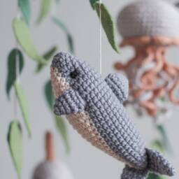 Ocean Baby Mobile. Nautical Mobile With Narwhal, Jellyfish, Turtle, Stingray Fish, Shark, Starfish & Puffer Fish - thumbnail 3