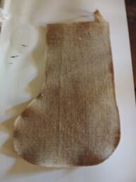Small Rustic Burlap Country Christmas Stocking Plain Natural Jude About 4x8x11 - thumbnail 2