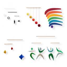 Montessori Mobile Set Of 5 - Munari, Gobbi, Dancers & Rainbow For Newborn Visual Development Nursery Decor - thumbnail 1