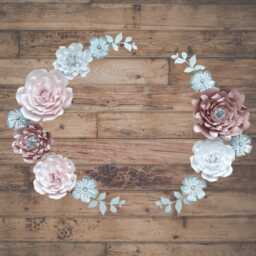 Custom Paper Flower Wall Decor With Free Name Sign - 3D Floral Nursery Art Personalised Name Sign Set - thumbnail 1