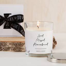 Loved Missed Remembered - Gift Boxed Remembrance Candle Sympathy With Lid