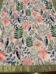 Free Embroidery 30 X 35 Pink & Sage Botanical Minky Baby Blanket - thumbnail 1