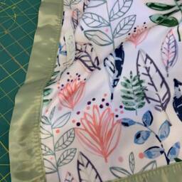 Free Embroidery 30 X 35 Pink & Sage Botanical Minky Baby Blanket - thumbnail 3