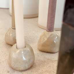 Set Of 3 Small Ceramic Candle Holders - thumbnail 4