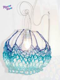 Art Lighting, Crochet Blue Light, Atmospheric Pendant Yarn Wire Wall Hanged Lighting - thumbnail 2