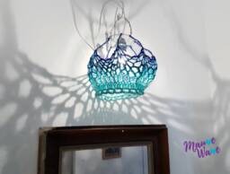 Art Lighting, Crochet Blue Light, Atmospheric Pendant Yarn Wire Wall Hanged Lighting - thumbnail 1