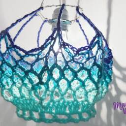 Art Lighting, Crochet Blue Light, Atmospheric Pendant Yarn Wire Wall Hanged Lighting - thumbnail 3