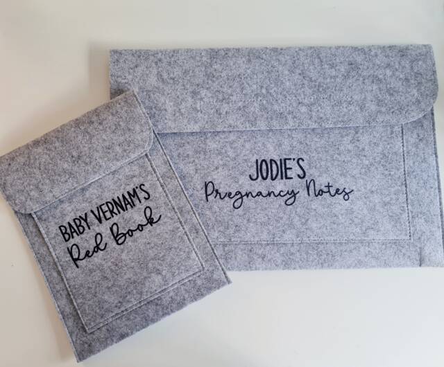 Personalised Pregnancy Notes Sleeve & Red Book - Baby Shower Gift New Mummy - image 1