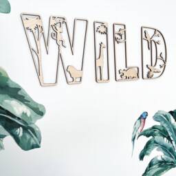 Wild Sign - Nursery Decor Name Safari Wall Art Personalised Jungle Themed - thumbnail 1