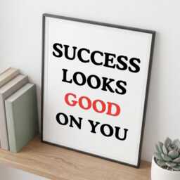 Success Looks Good On You Print - Minimalist Typography Wall Art, Office Decor - thumbnail 2