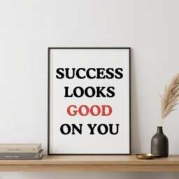 Success Looks Good On You Print - Minimalist Typography Wall Art, Office Decor - thumbnail 3