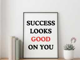 Success Looks Good On You Print - Minimalist Typography Wall Art, Office Decor - thumbnail 1