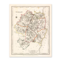 Wicklow Map - Old Antique Reproduction Print Of County Wiklow in Ireland 1846 - thumbnail 1
