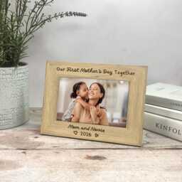 Baby First Mothers Day Keepsake Our Mother's Together Frame Personalised Mum Gift 4x6 Wooden Photo New Mummy - thumbnail 3
