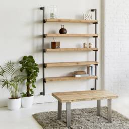 Industrial Reclaimed Wood Coffee Table - U Base - thumbnail 3
