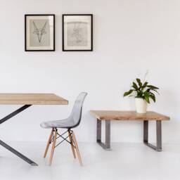 Industrial Reclaimed Wood Coffee Table - U Base - thumbnail 2