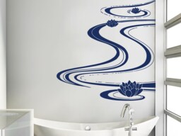 Lotus Flower Wall Decals Nautical Nature Water Decal Vinyl Sticker Home Decor Bathroom Decoration Art Mural Ms622 - thumbnail 1
