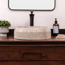 Natural Stone Vessel Bathroom Sink, Lucerna Ojinaga Marble, Vanity Bowl Basin - thumbnail 3