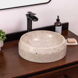 Natural Stone Vessel Bathroom Sink, Lucerna Ojinaga Marble, Vanity Bowl Basin - thumbnail 2