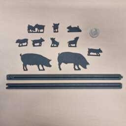 Pig & Piglet Family Art Made From Recycled Plastic - Designed Made in Scotland - thumbnail 2