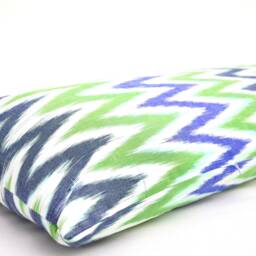 Green Chevron Ikat Body Pillow Cover, Long Lumbar - thumbnail 3