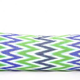 Green Chevron Ikat Body Pillow Cover, Long Lumbar - thumbnail 2