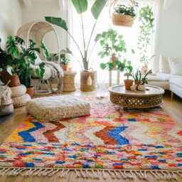 Authentic Pink Moroccan Rug, Berber Shag Custom Made Beniouarain Carpet, Large Area Rugs - thumbnail 3
