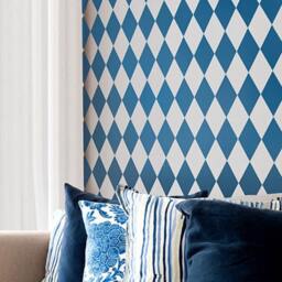 Harlequin Allover Stencil - Small Reusable Stencils For Diy Wall Decor Better Than Wallpaper - thumbnail 3