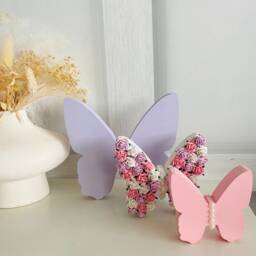 Floral Butterfly Nursery Decor Set Of 3 Wooden Butterflies, Personalized - thumbnail 3