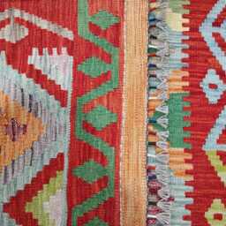 Tribal Kilim Rug, Handmade Artisan Afghan Turkish Scandinavian Navajo Bohemian Flatweave Natural Wool Rug 189x130 cm - thumbnail 3