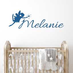Personalized Fairy Vinyl Decal, Customized Cursive Name Wall Art Decor, Baby Girl Nursery Easy Diy Removable Children Bedroom Sticker - thumbnail 2