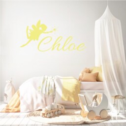 Personalized Fairy Vinyl Decal, Customized Cursive Name Wall Art Decor, Baby Girl Nursery Easy Diy Removable Children Bedroom Sticker - thumbnail 3