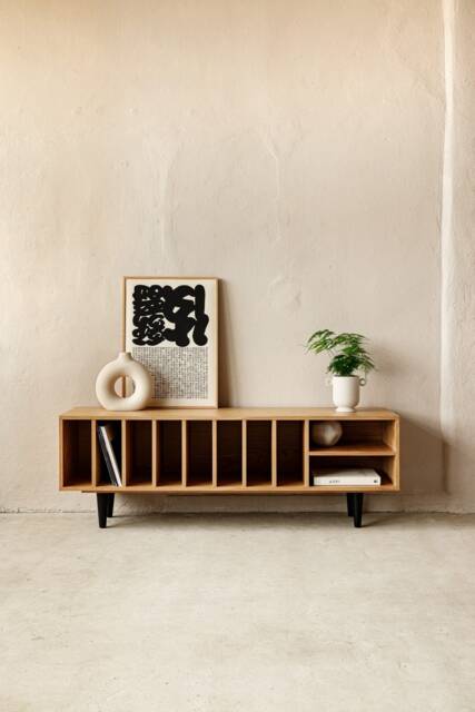 "Vinyl Record Cabinet, Stand, Oak, ""Silene" - image 1