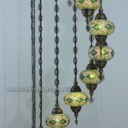 Turkish Mosaic Water Drop Chandelier - 11 Large Globe Ottoman Ceiling Lamp - H11 - thumbnail 3