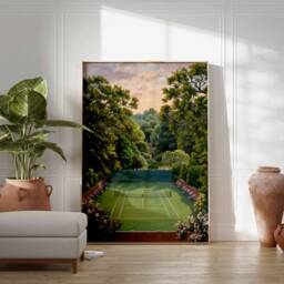 Tennis Poster, Court Art, Sports Wall Gift, Botanical Print, Floral Decor, Sport Art Poster - thumbnail 3