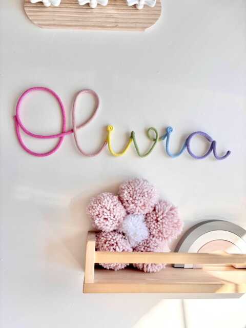 Pastel Name Plaque Baby Personalized Gift First Birthday Custom Kids Wall Decor Rainbow Nursery Sign Toddler Keepsake - image 1