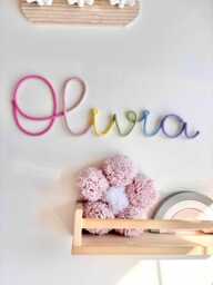 Pastel Name Plaque Baby Personalized Gift First Birthday Custom Kids Wall Decor Rainbow Nursery Sign Toddler Keepsake - thumbnail 1