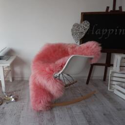 "Regular Sheepskin Pink Throw Genuine Leather Sheep Skin 48"" X 28" - thumbnail 2